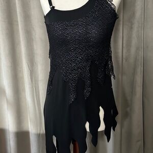 Elegant Black Asymmetrical Women's Dress